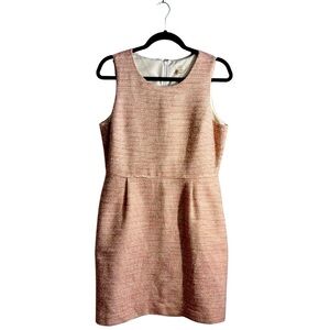 J. Crew Herringbone Tweed Sleveless Sheath Short Work Dress Size 10